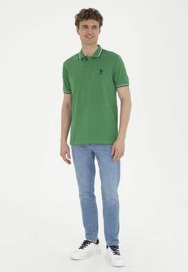 Erkek Regular Fit Polo Yaka Yeşil Basic Tişört - 50284639091
