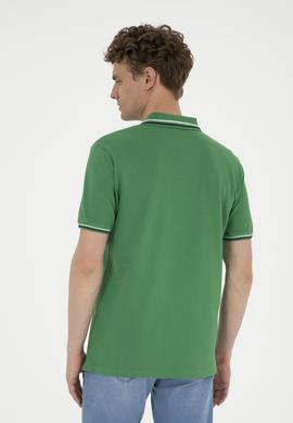 Erkek Regular Fit Polo Yaka Yeşil Basic Tişört - 50284639091