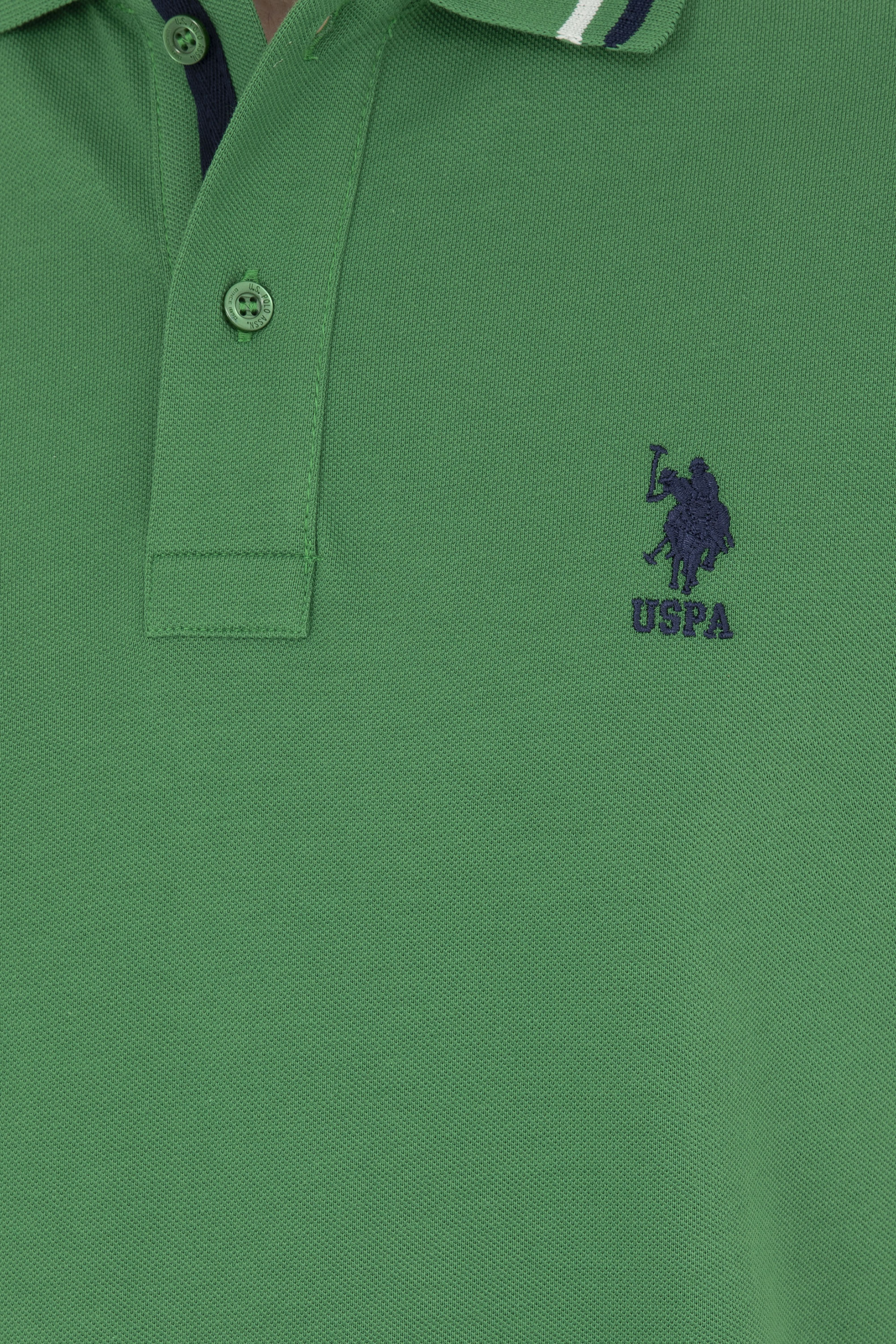 Erkek Regular Fit Polo Yaka Yeşil Basic Tişört