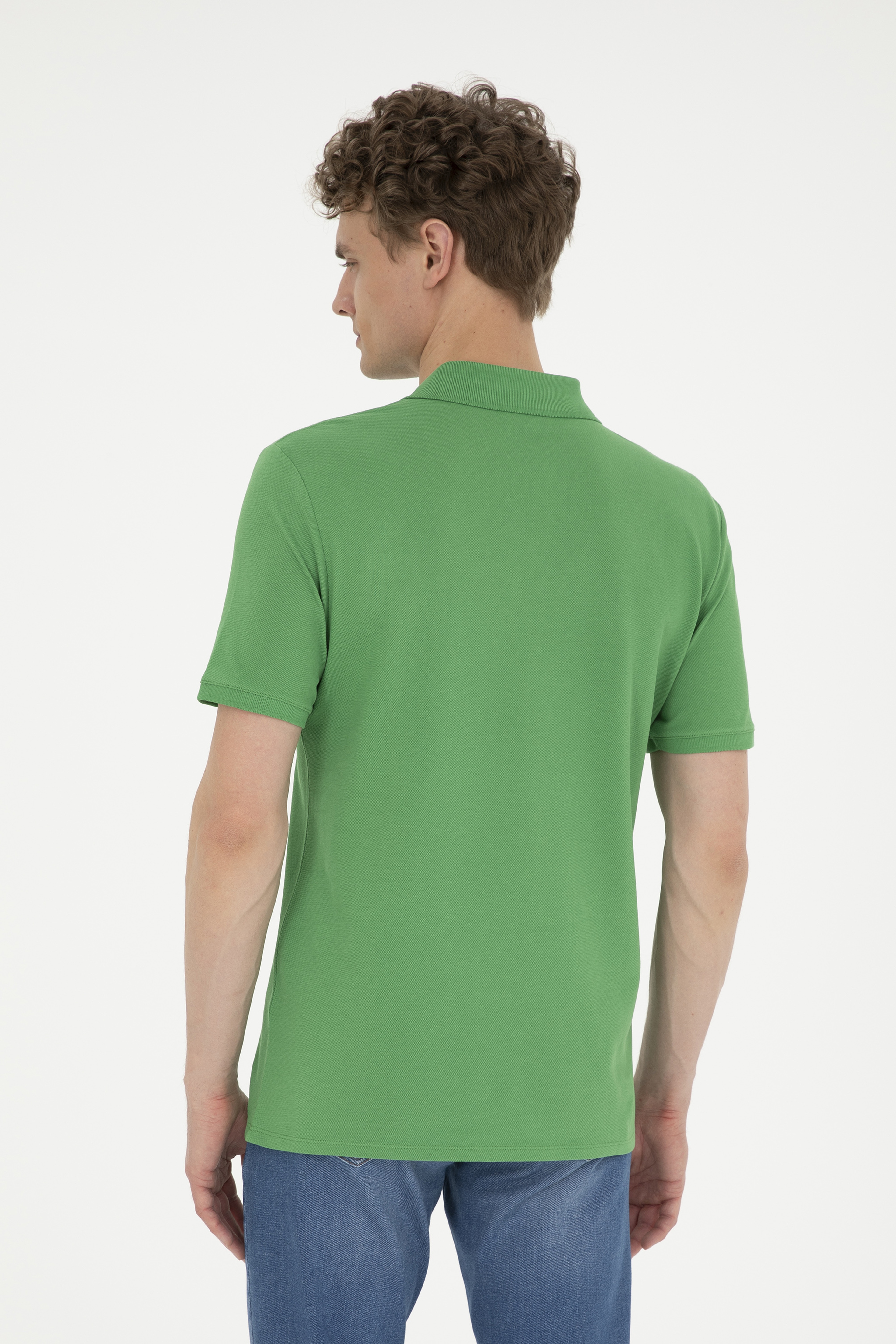 Erkek Yeşil Basic Tişört - Image 5