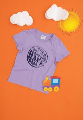 Erkek Çocuk Lila Basic Bisiklet Yaka Tişört - 50284819070