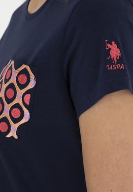 Kadın Lacivert Bisiklet Yaka Tişört - 50285856005