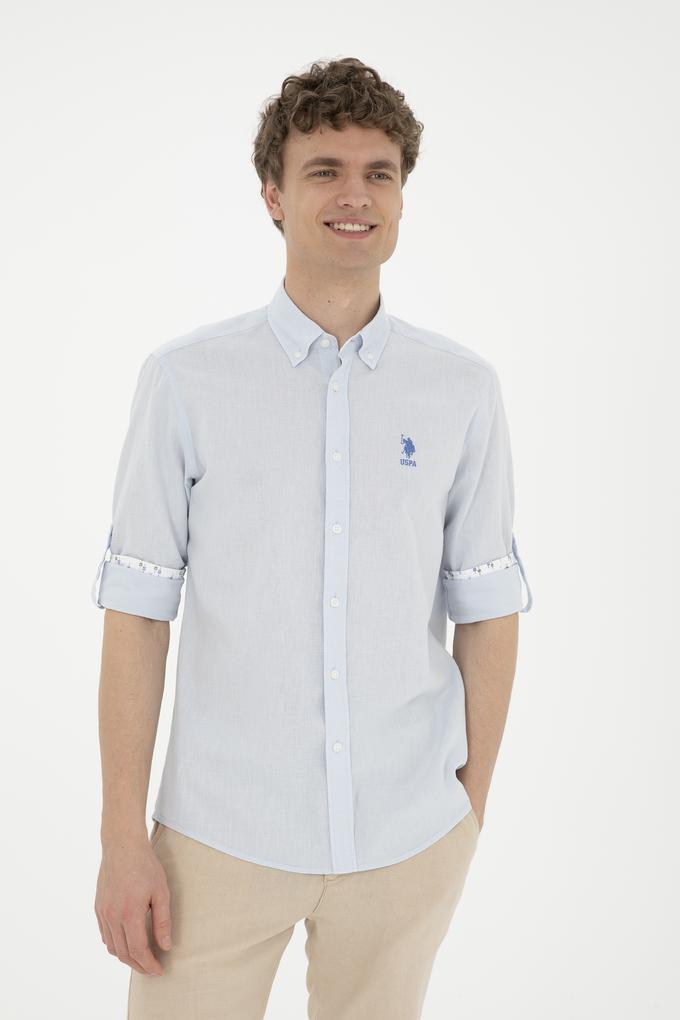 Erkek Açık Mavi Uzun Kollu Gömlek