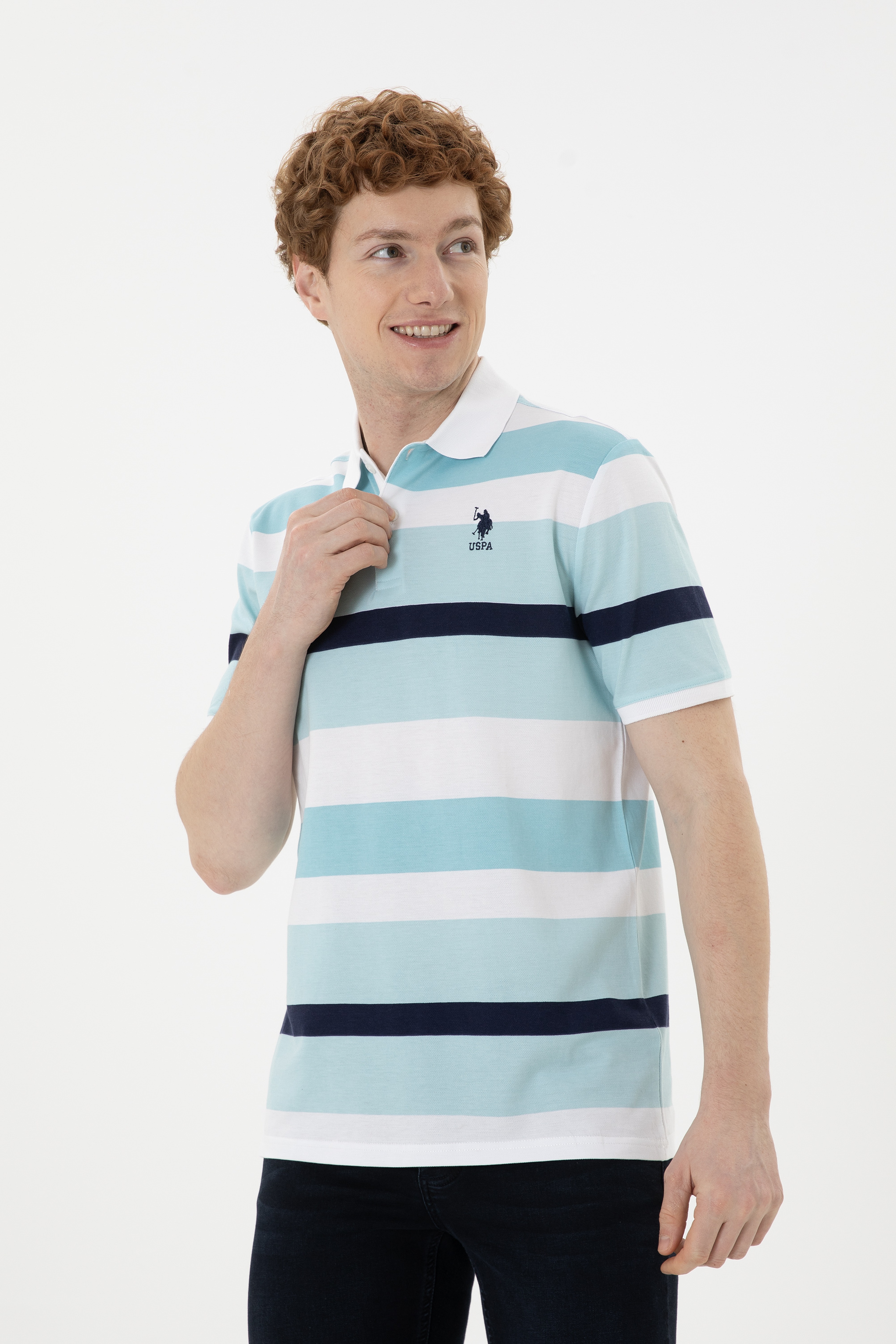 Erkek Regular Fit Polo Yaka Mint Tişört