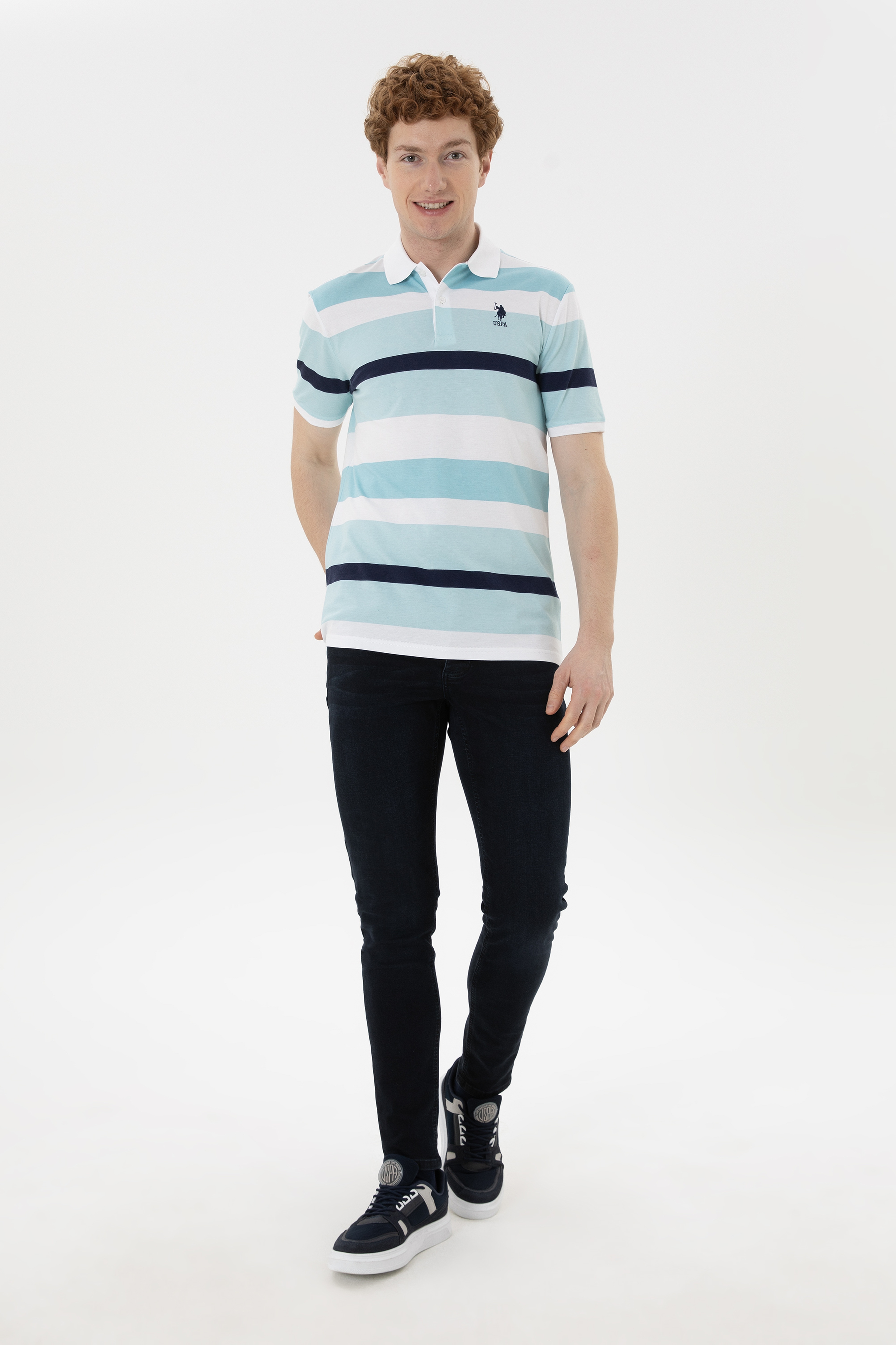 Erkek Regular Fit Polo Yaka Mint Tişört