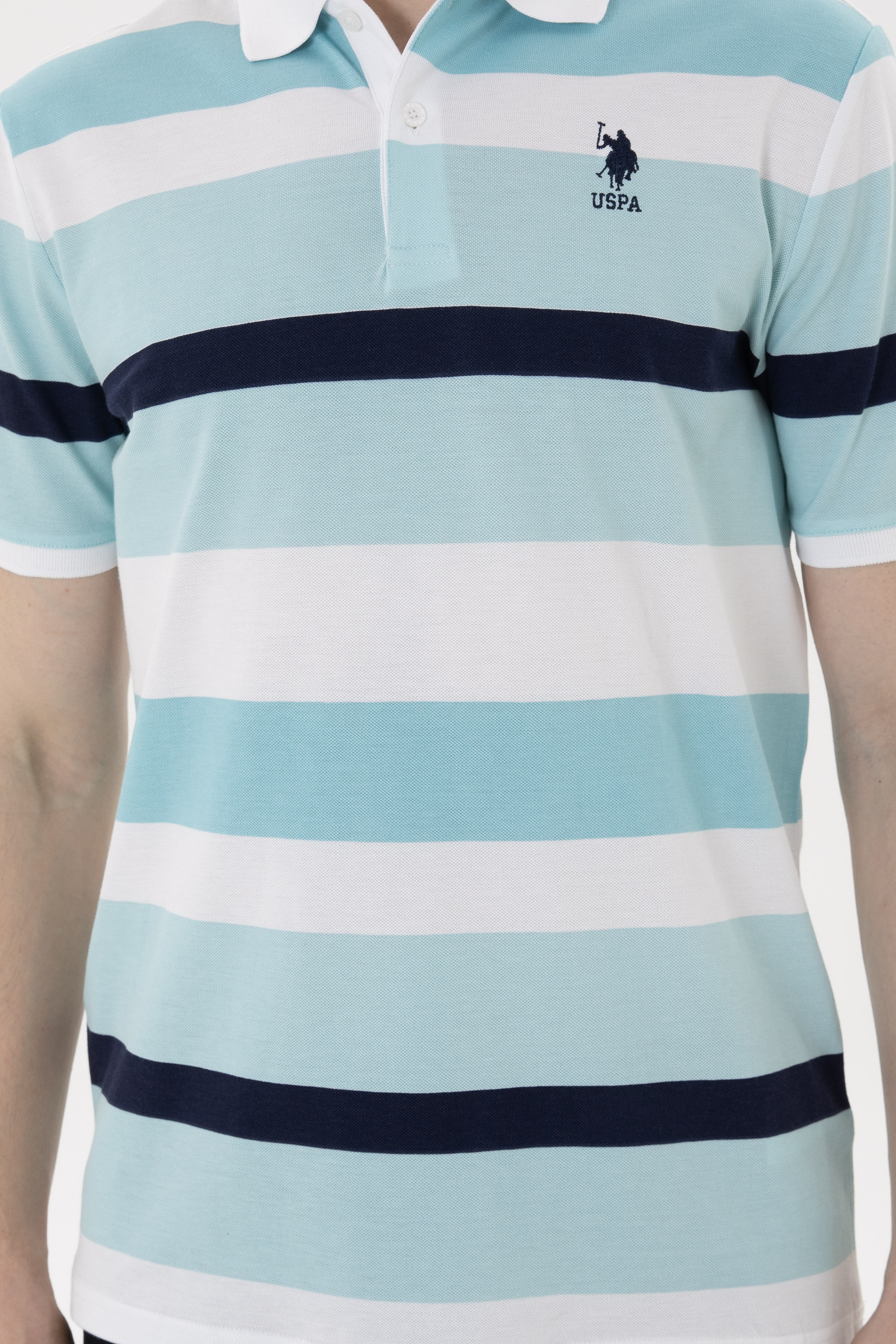 Erkek Regular Fit Polo Yaka Mint Tişört - Image 6