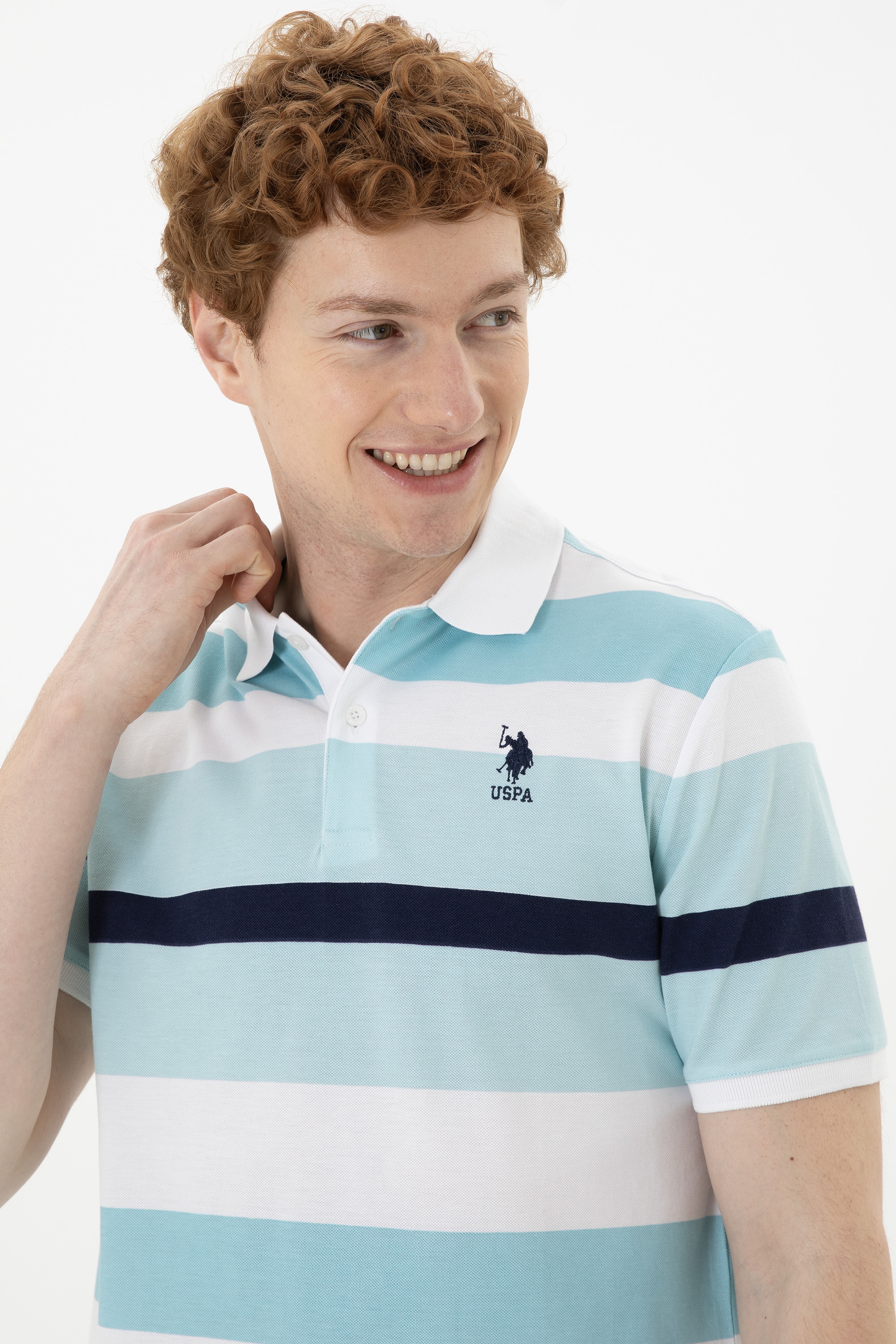 Erkek Regular Fit Polo Yaka Mint Tişört - Image 2