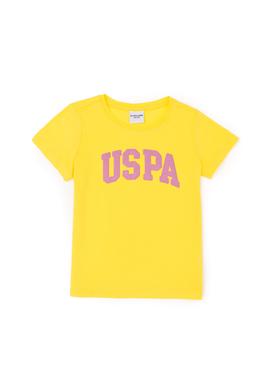 Kız Çocuk Sarı Bisiklet Yaka Basic Tişört - 50288500093