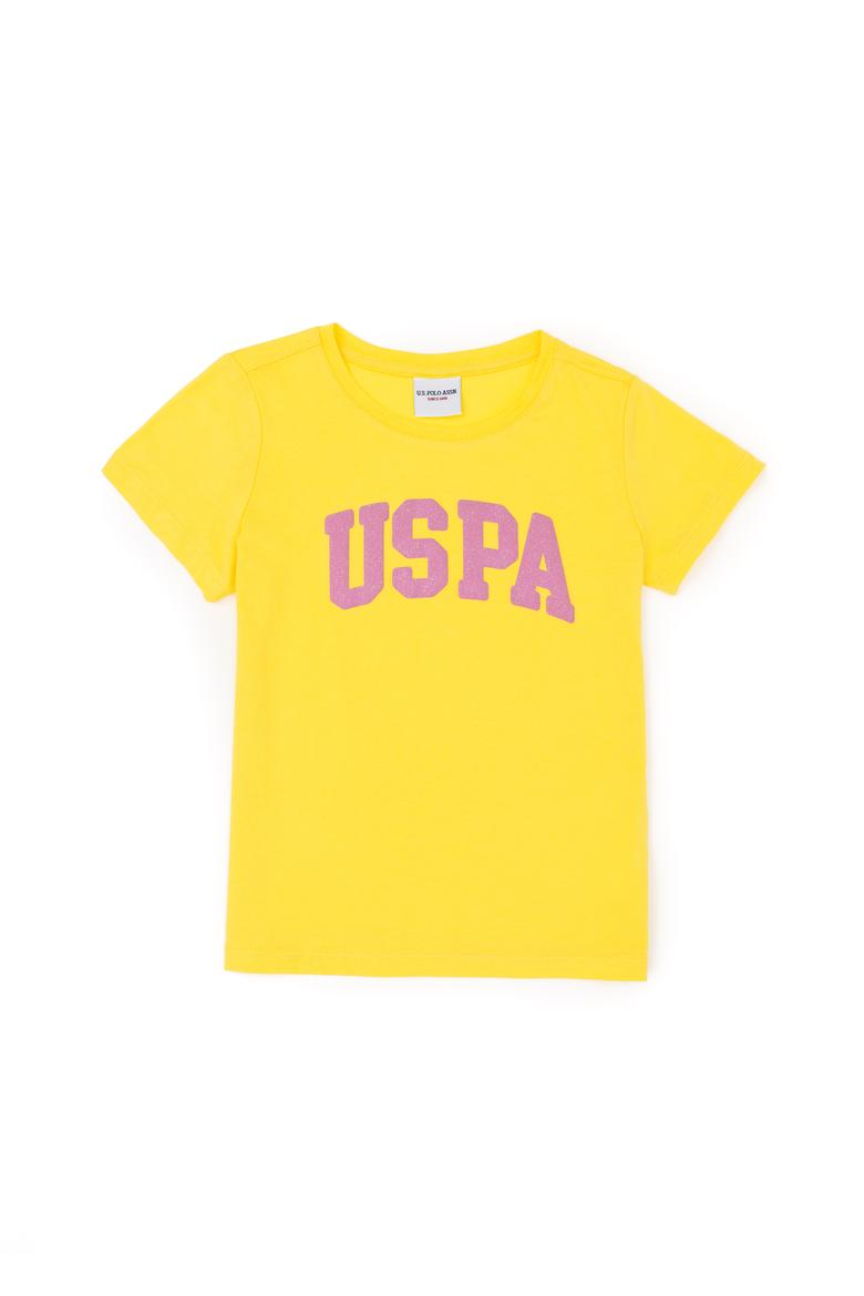 Kız Çocuk Sarı Bisiklet Yaka Basic Tişört - 50288500093