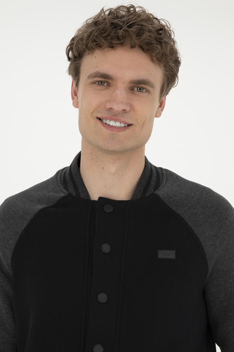 Erkek Siyah Örme Hırka - 50289086008