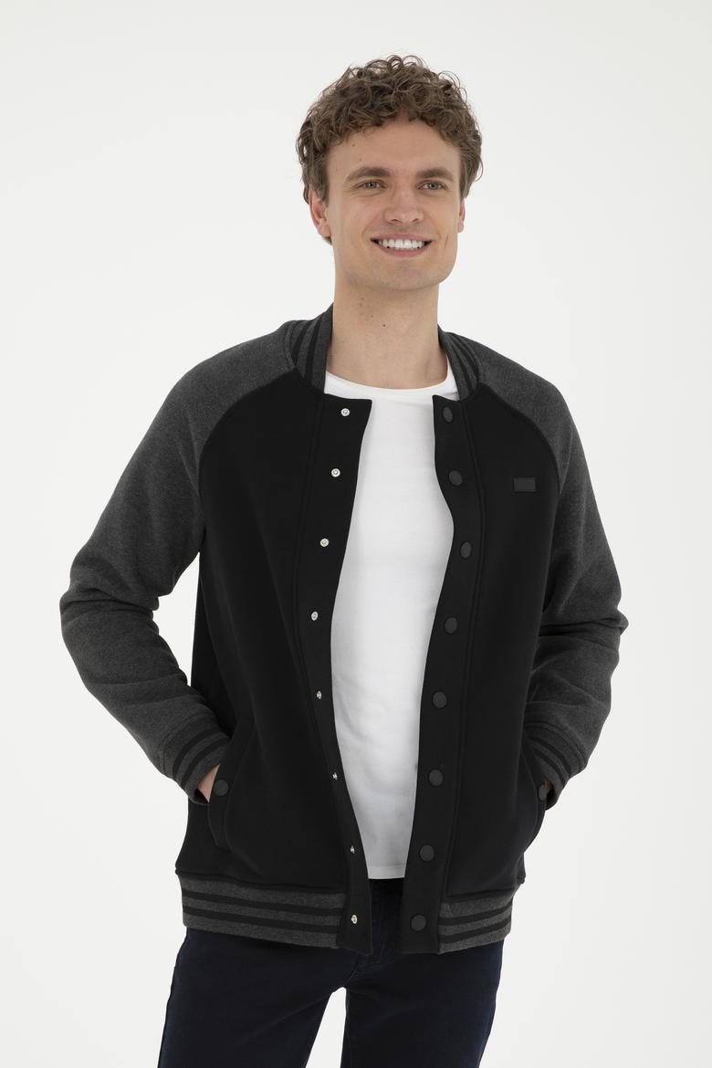 Erkek Siyah Örme Hırka - 50289086008