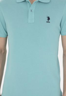 Erkek Slim Fit Polo Yaka Mint Basic Tişört - 50289344027