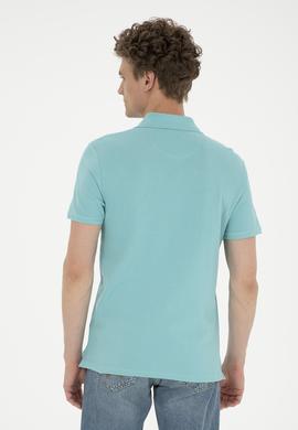 Erkek Slim Fit Polo Yaka Mint Basic Tişört - 50289344027