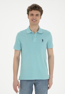 Erkek Slim Fit Polo Yaka Mint Basic Tişört - 50289344027