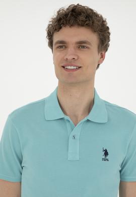 Erkek Slim Fit Polo Yaka Mint Basic Tişört - 50289344027