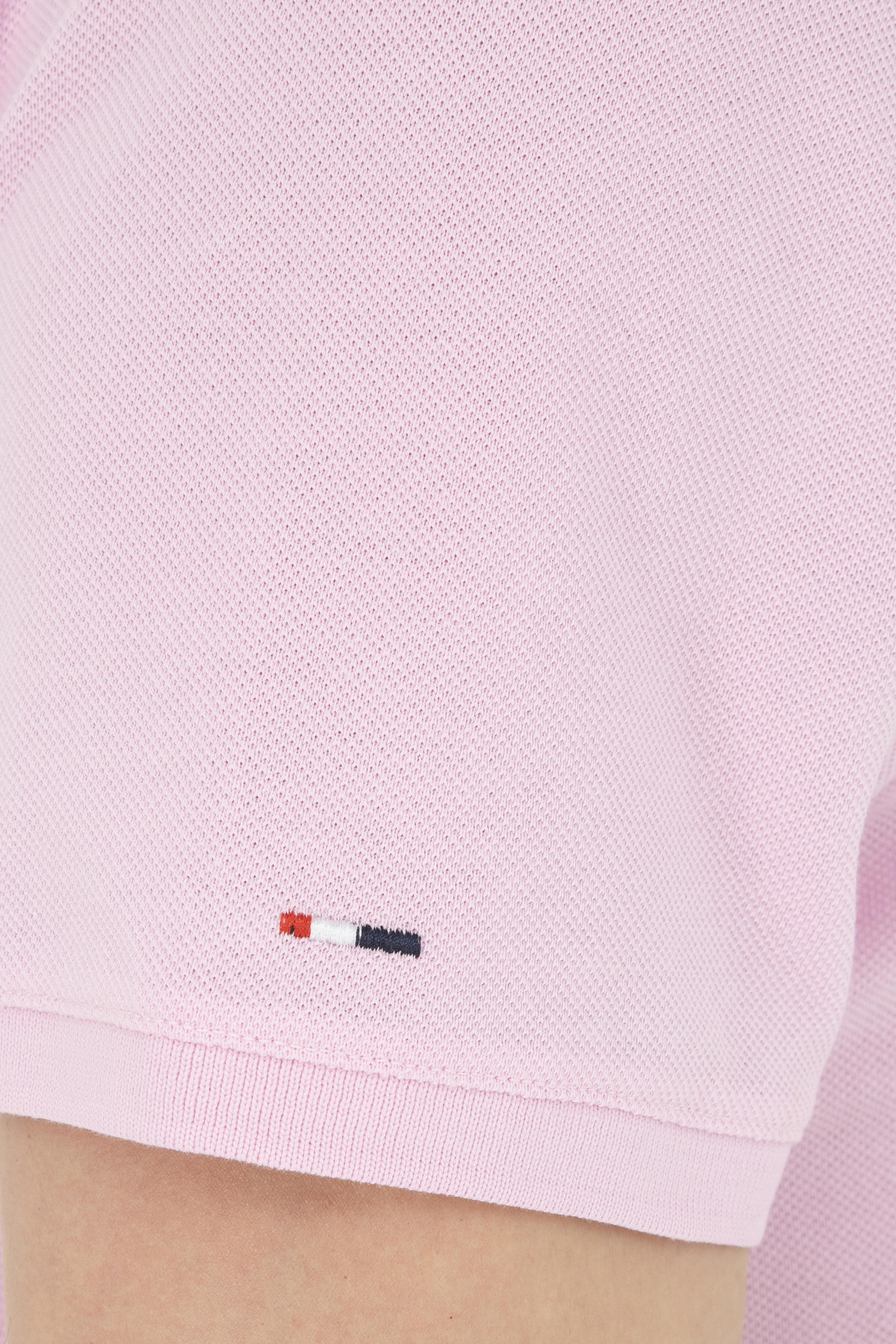 Erkek Slim Fit Polo Yaka Pembe Basic Tişört - Image 7