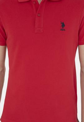 Erkek Slim Fit Polo Yaka Kırmızı Basic Tişört - 50289344109