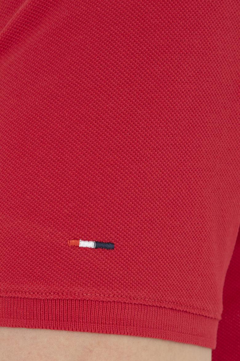 Erkek Slim Fit Polo Yaka Kırmızı Basic Tişört - 50289344109