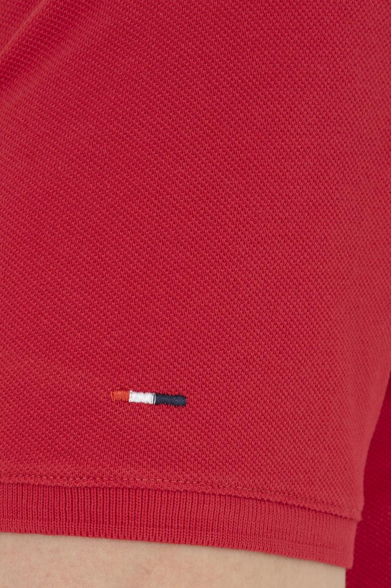 Erkek Slim Fit Polo Yaka Kırmızı Basic Tişört