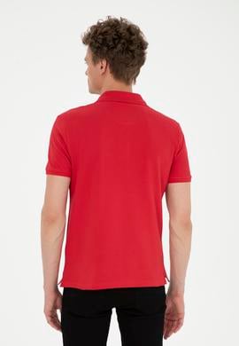 Erkek Slim Fit Polo Yaka Kırmızı Basic Tişört - 50289344109
