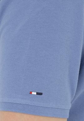 Erkek Slim Fit Polo Yaka Koyu Mavi Basic Tişört - 50289344119