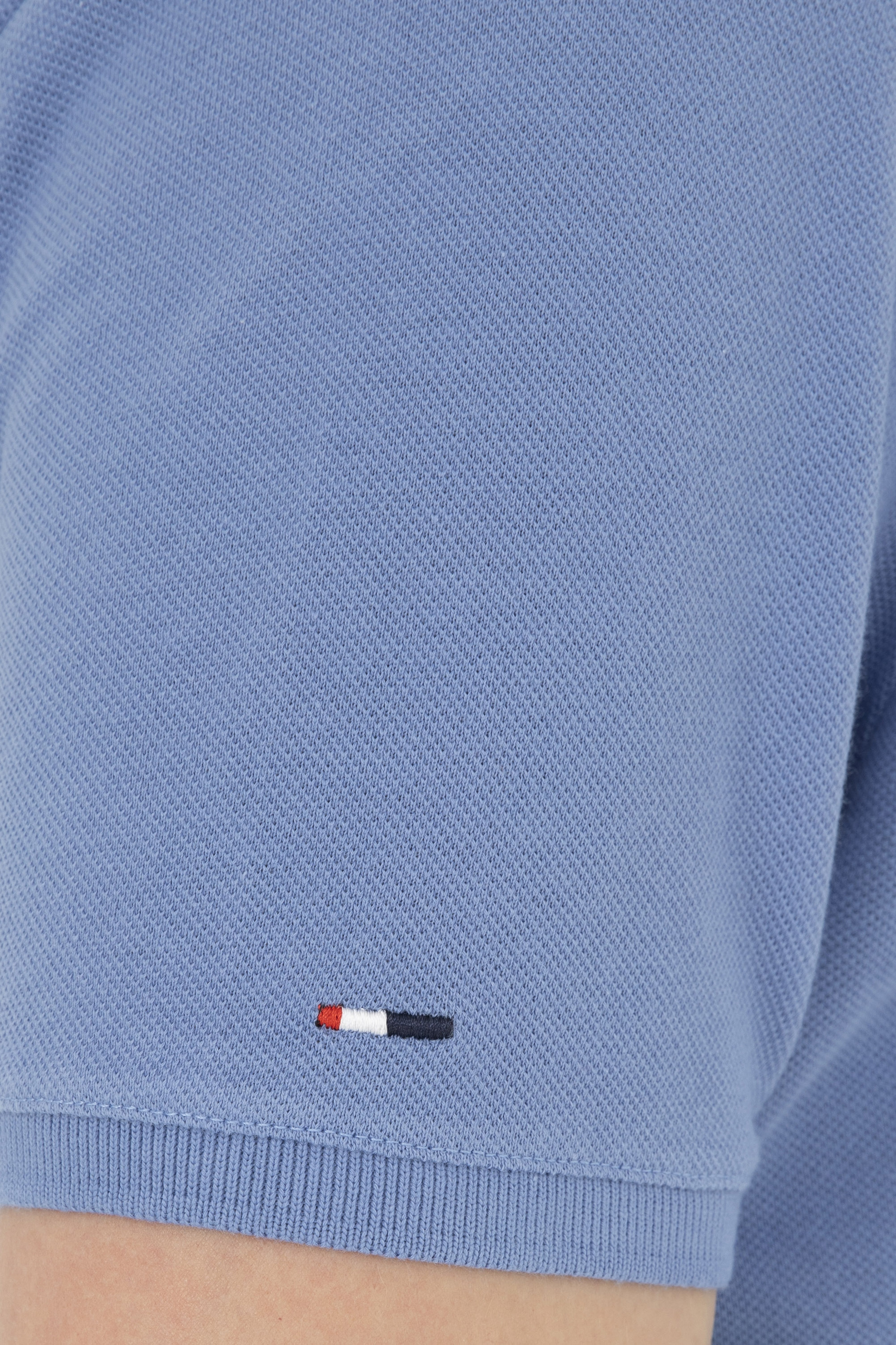 Erkek Slim Fit Polo Yaka Koyu Mavi Basic Tişört - Image 7