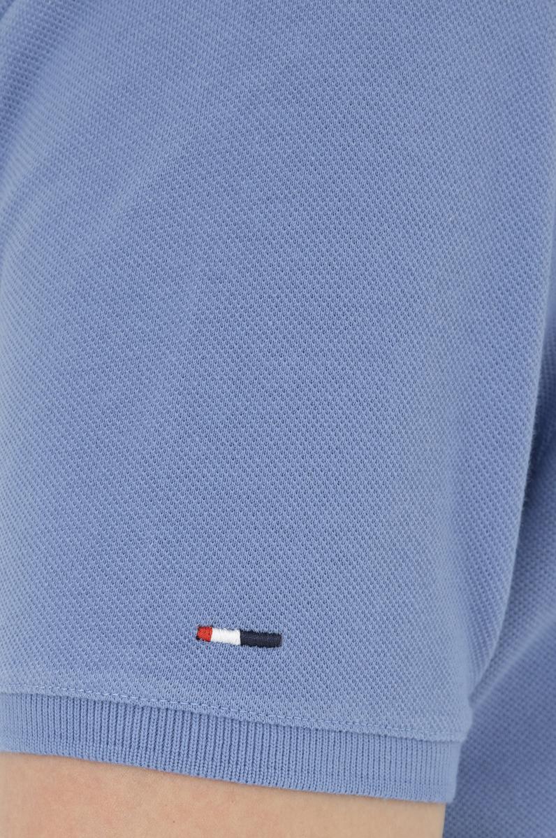 Erkek Slim Fit Polo Yaka Koyu Mavi Basic Tişört