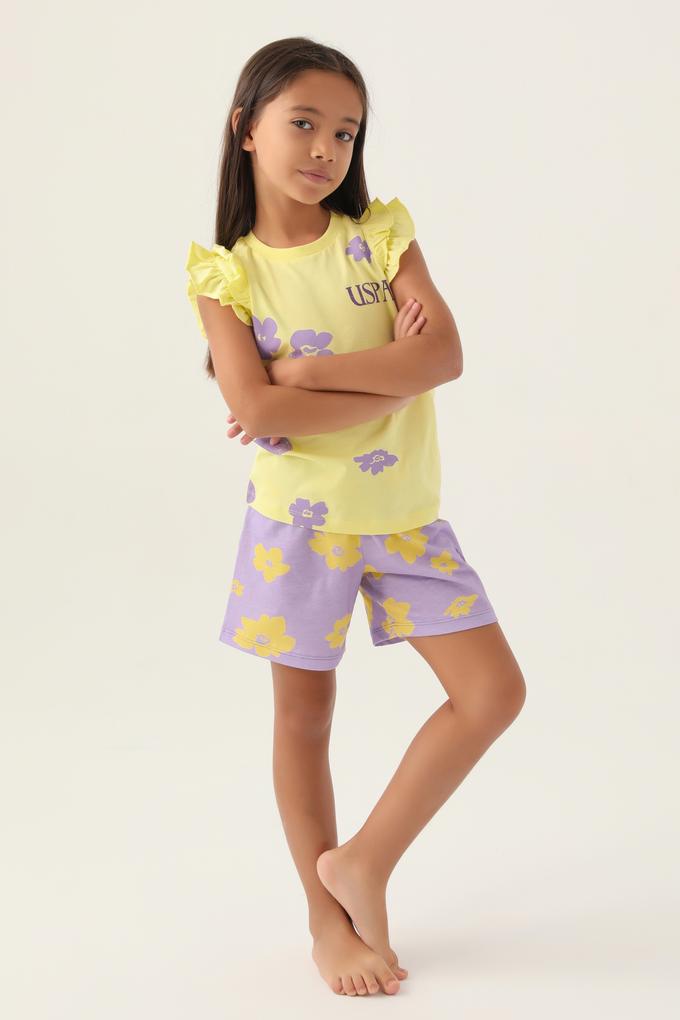 Kız Çocuk Açık Sarı Pijama Takımı