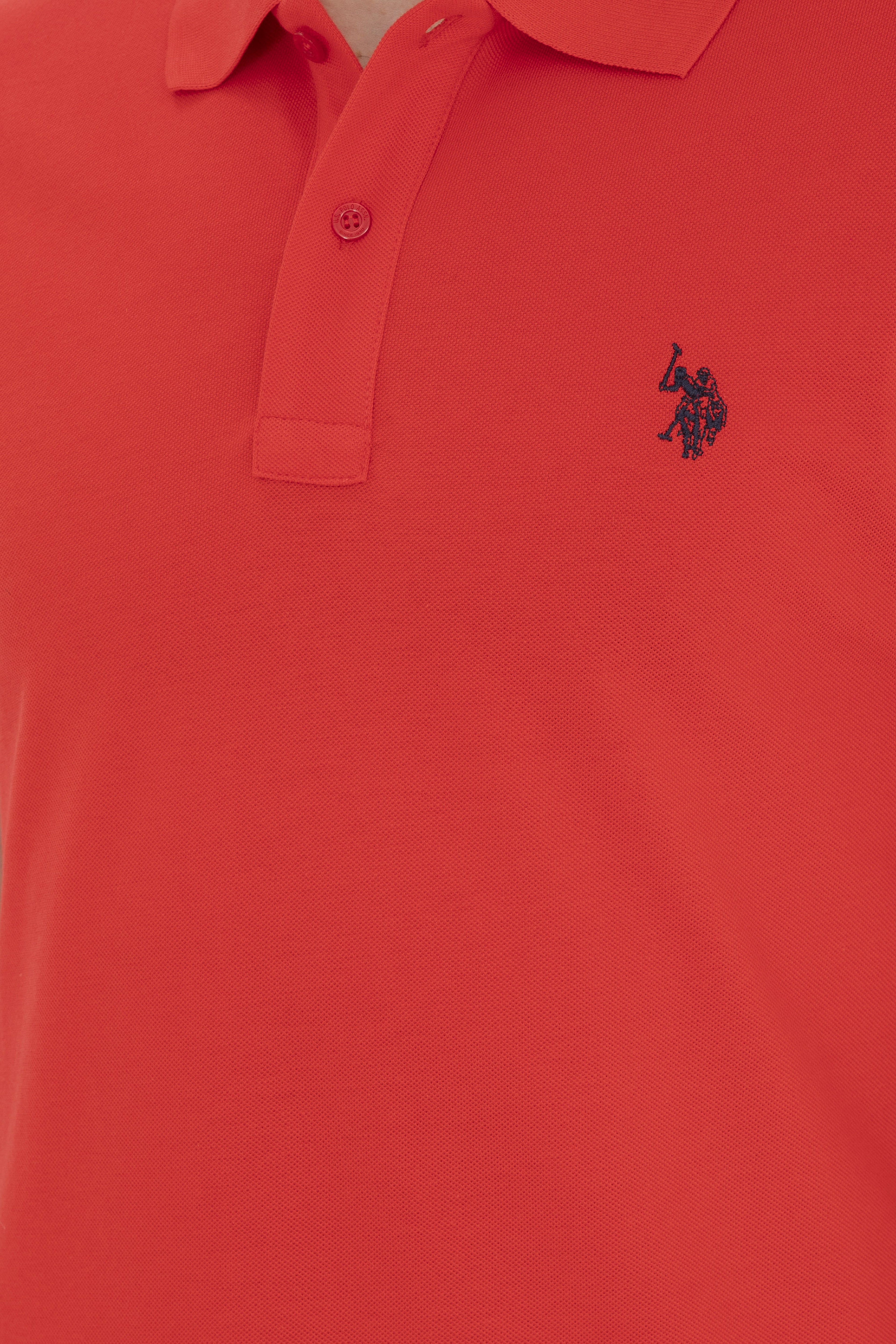 Erkek Slim Fit Polo Yaka Kırmızı Basic Tişört