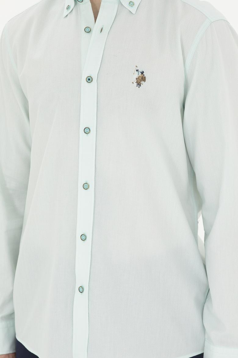 Erkek Su Yeşili Uzun Kollu Basic Gömlek - 50282609103