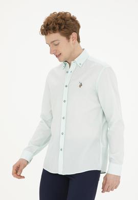 Erkek Su Yeşili Uzun Kollu Basic Gömlek - 50282609103