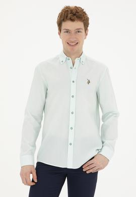 Erkek Su Yeşili Uzun Kollu Basic Gömlek - 50282609103