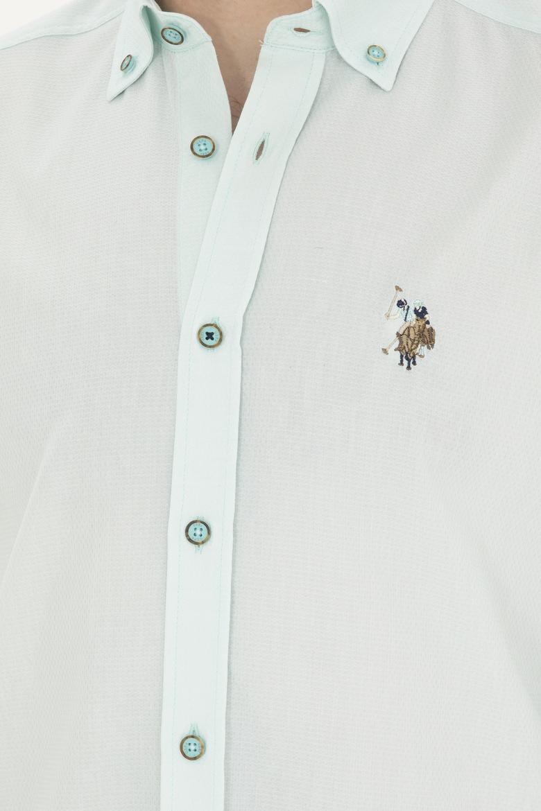 Erkek Su Yeşili Uzun Kollu Basic Gömlek - 50282609103