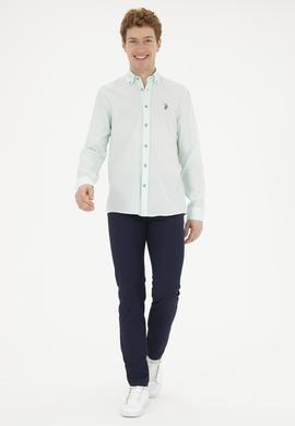 Erkek Su Yeşili Uzun Kollu Basic Gömlek - 50282609103