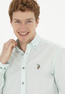 Erkek Su Yeşili Uzun Kollu Basic Gömlek - 50282609103