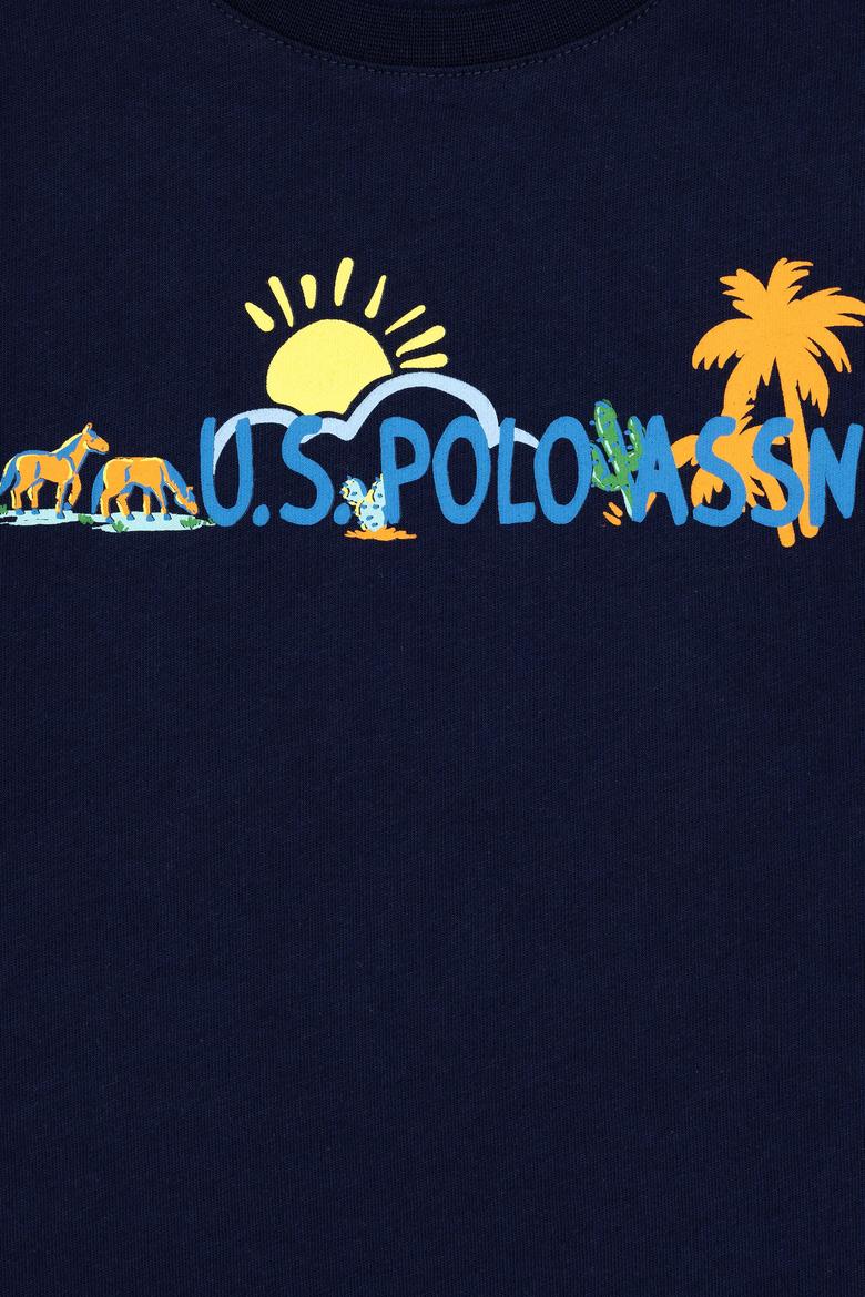 Erkek Çocuk Lacivert Oversize Bisiklet Yaka Tişört - 50288050002