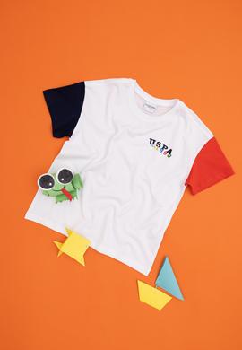 Erkek Çocuk Beyaz Oversize Bisiklet Yaka Tişört - 50288060001