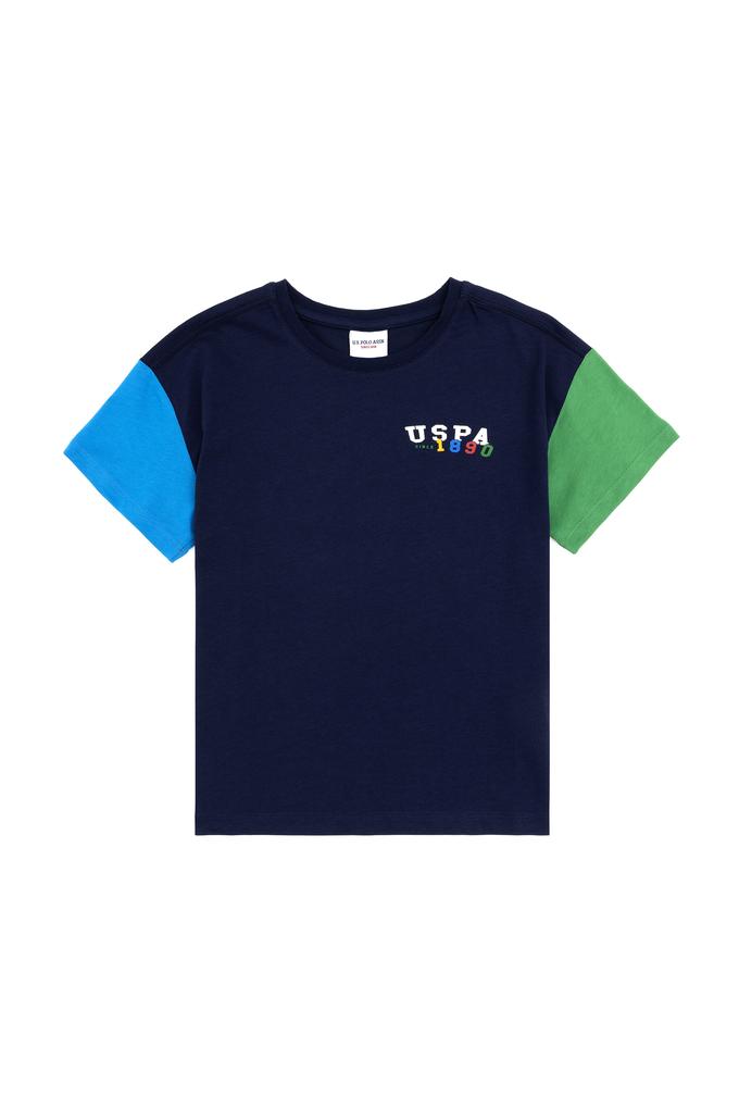 Erkek Çocuk Lacivert Oversize Bisiklet Yaka Tişört