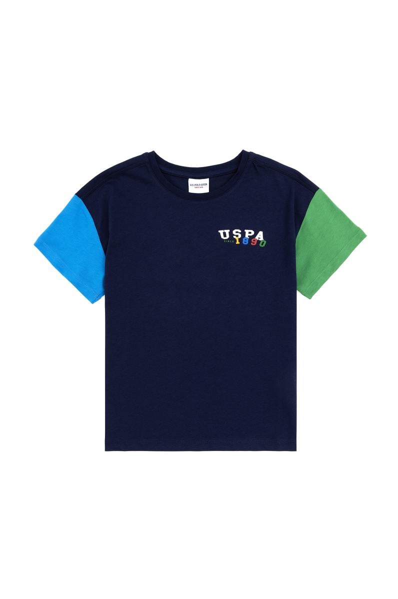 Erkek Çocuk Lacivert Oversize Bisiklet Yaka Tişört