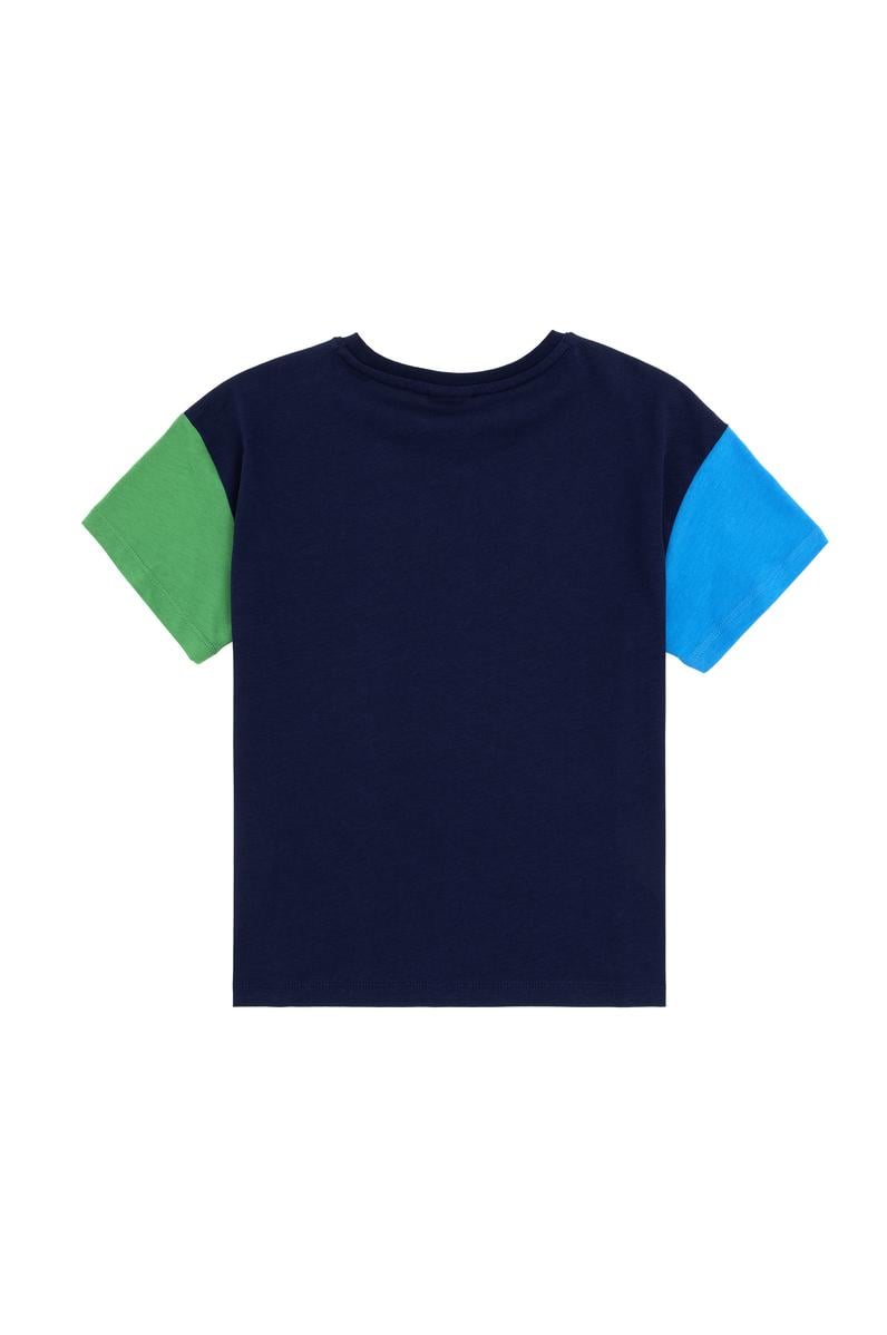 Erkek Çocuk Lacivert Oversize Bisiklet Yaka Tişört