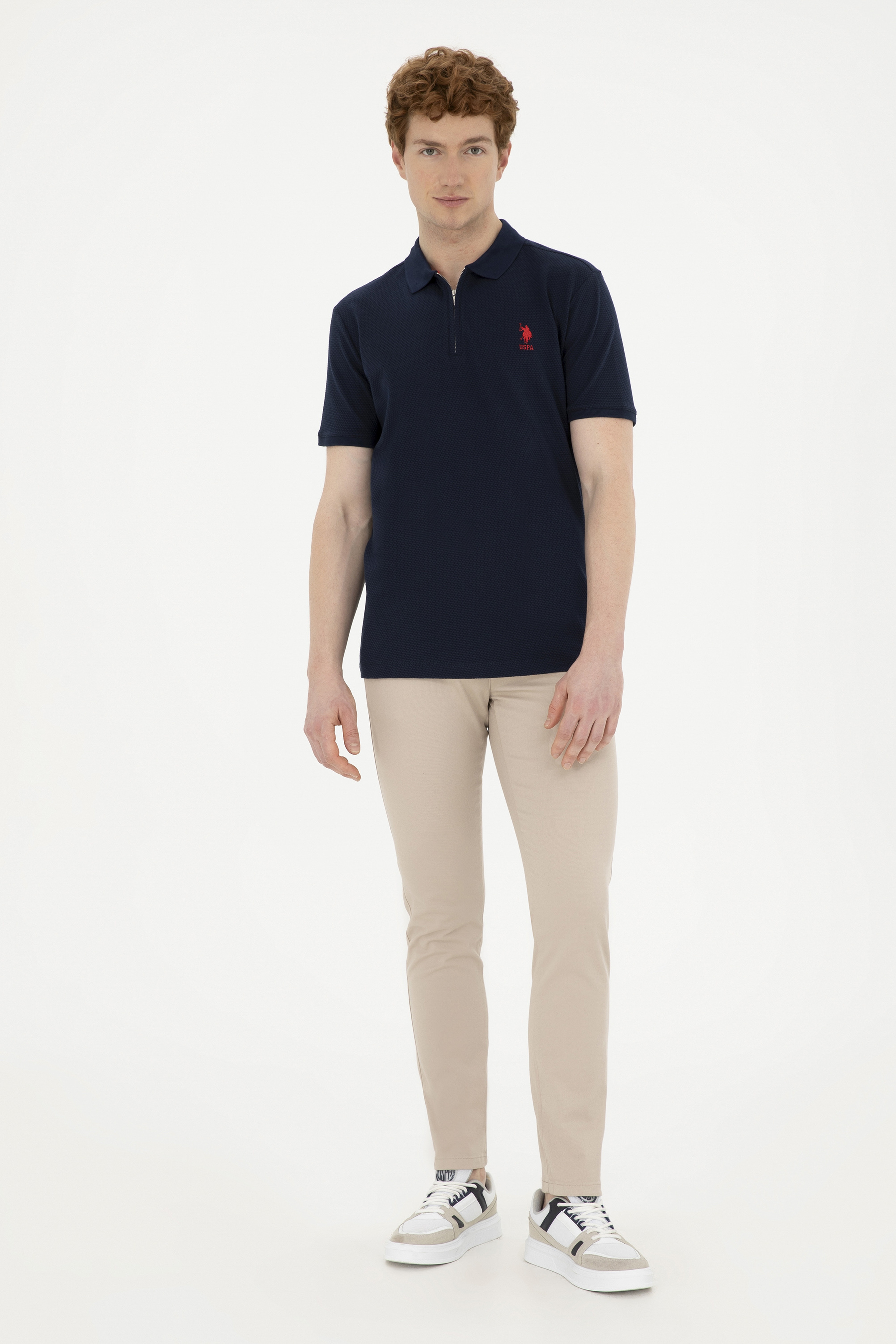 Erkek Slim Fit Taş Kanvas Pantolon - Image 1