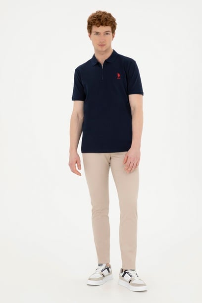 Erkek Slim Fit Taş Kanvas Pantolon