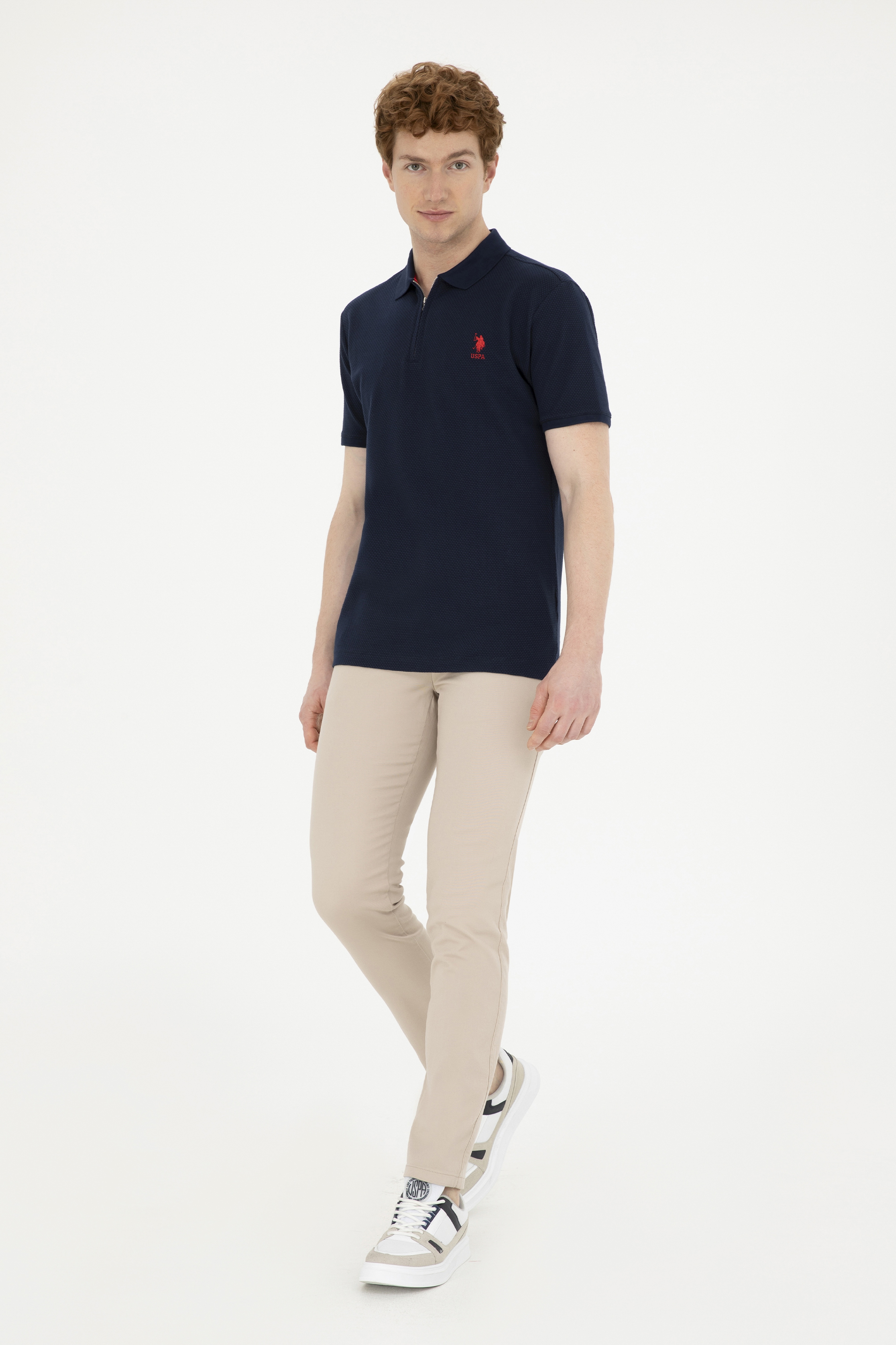 Erkek Slim Fit Taş Kanvas Pantolon