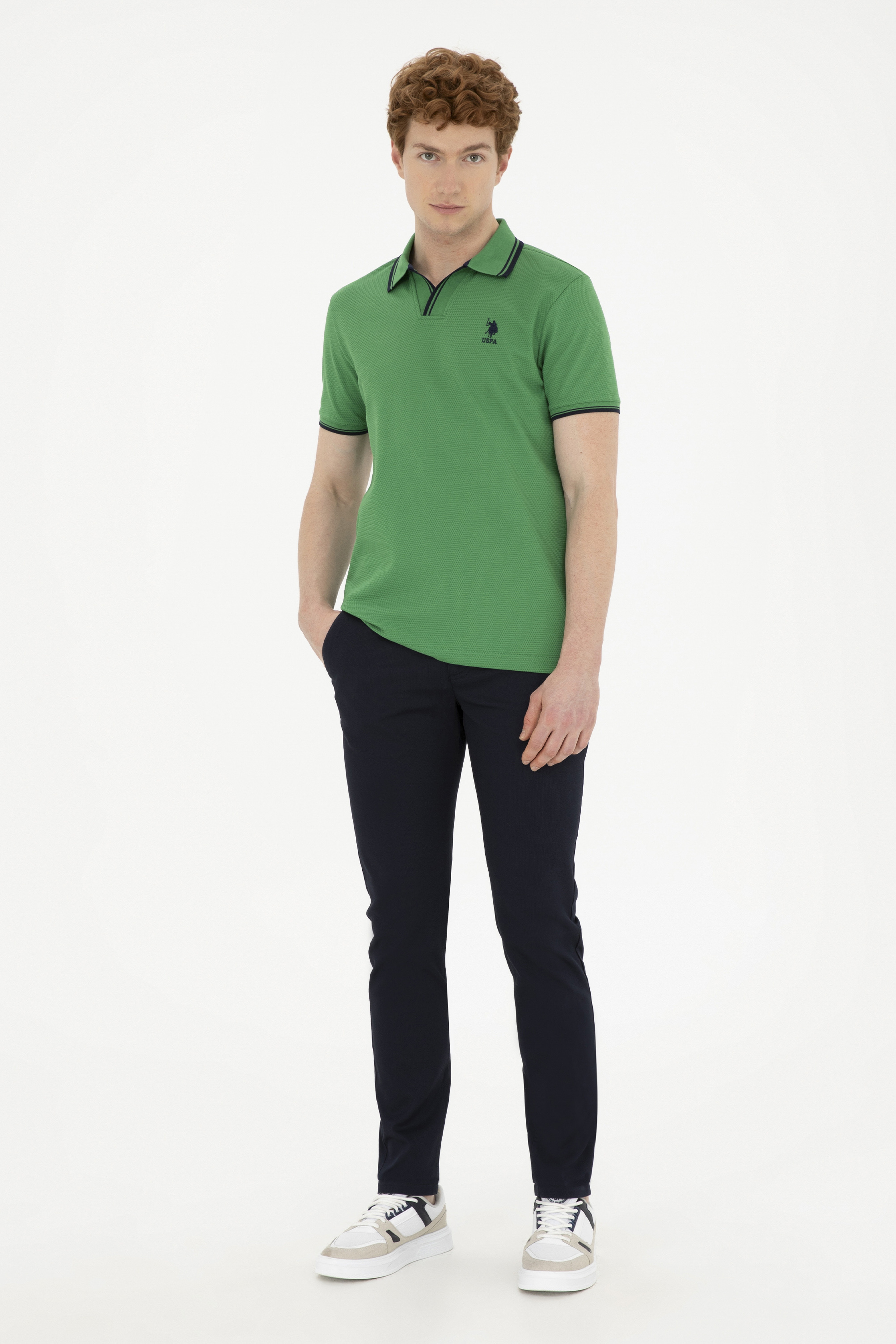 Erkek Slim Fit Lacivert Kanvas Pantolon - Image 3