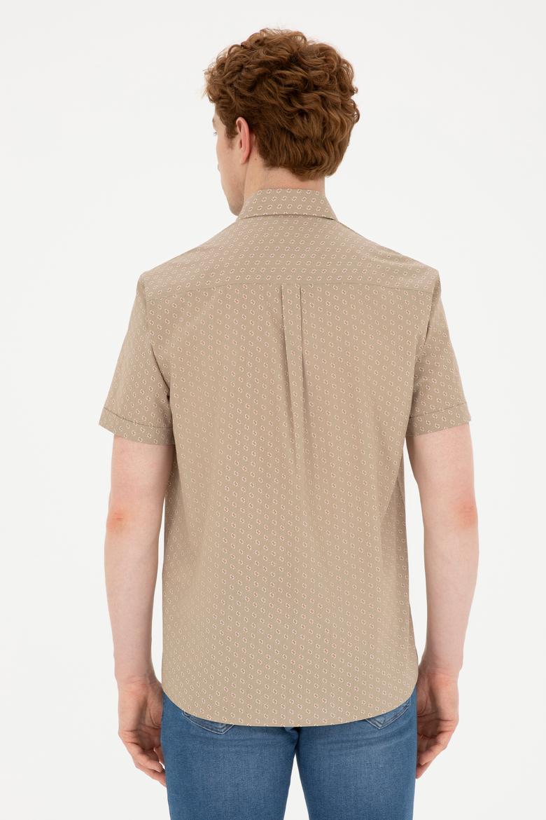 Erkek Açık Haki Kısa Kollu Gömlek - 50282827023