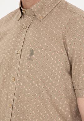 Erkek Açık Haki Kısa Kollu Gömlek - 50282827023