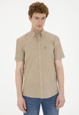 Erkek Açık Haki Kısa Kollu Gömlek - 50282827023