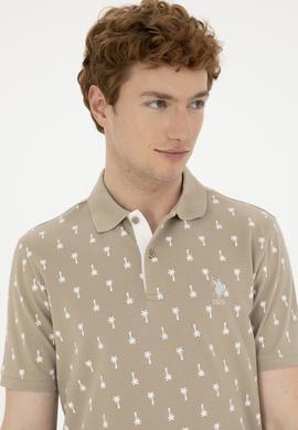 Erkek Regular Fit Polo Yaka Açık Haki Tişört - 50281960041