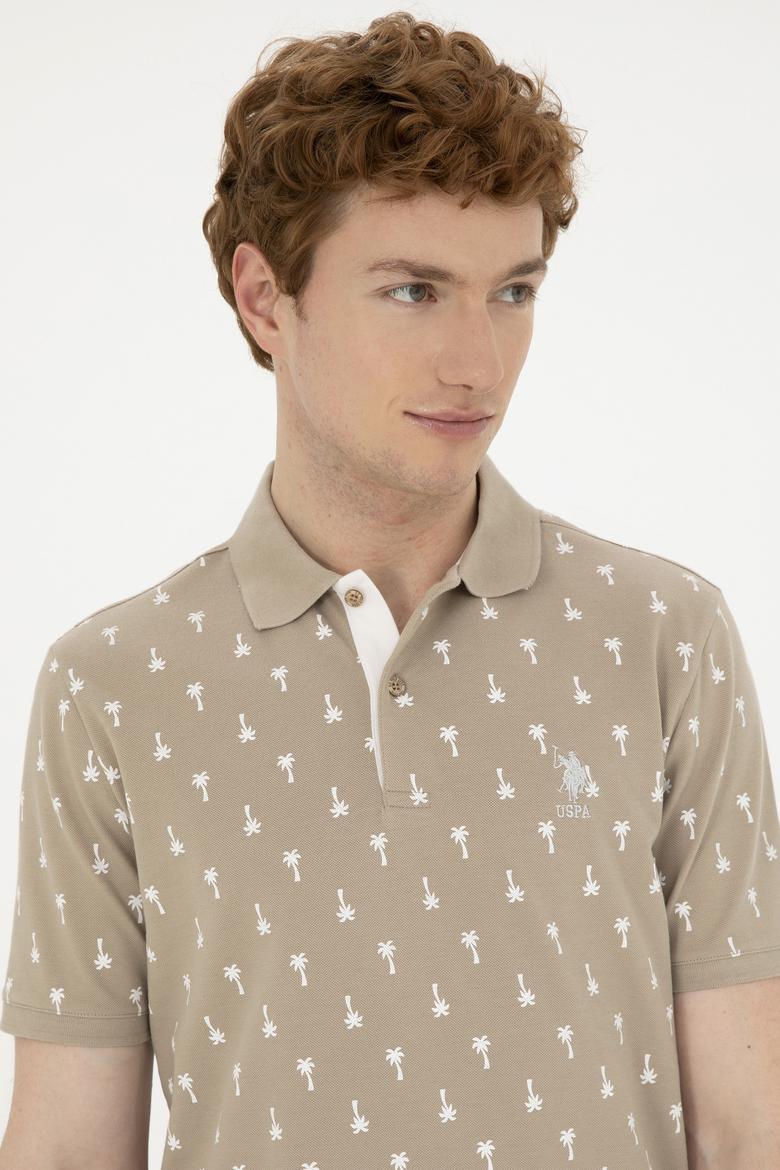 Erkek Regular Fit Polo Yaka Açık Haki Tişört - 50281960041