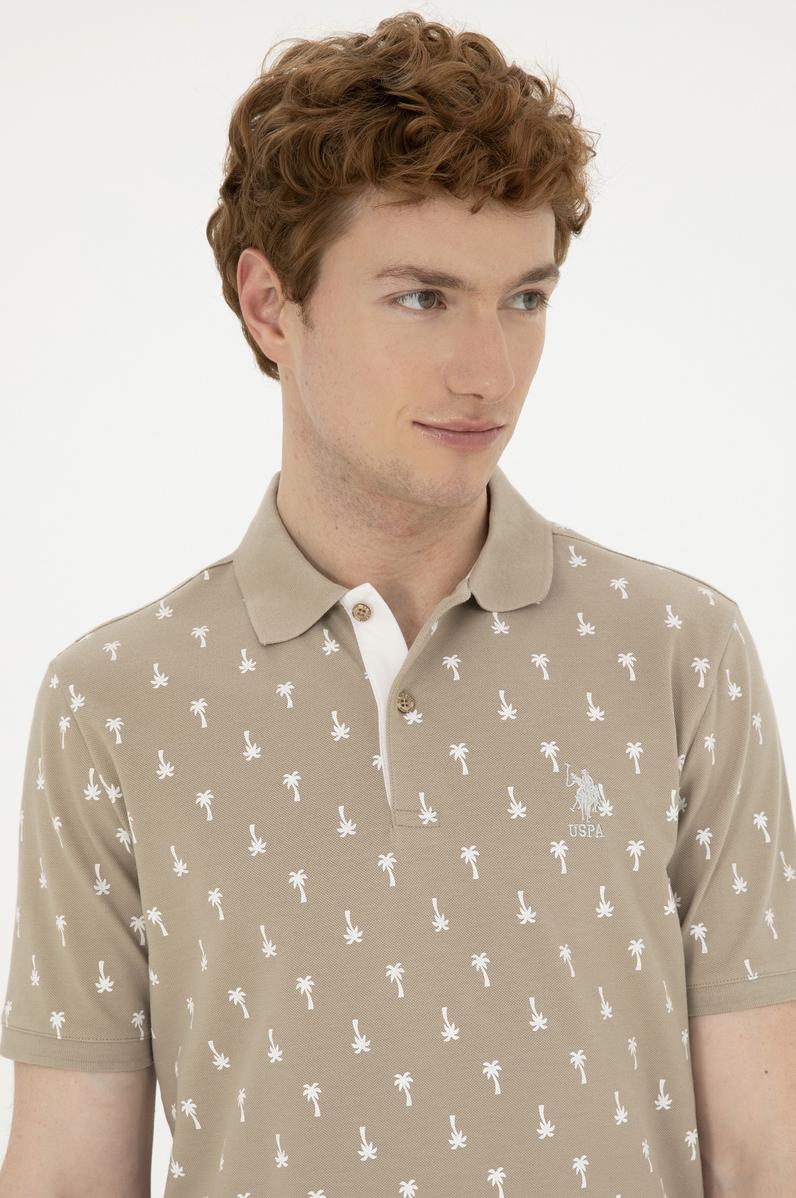 Erkek Regular Fit Polo Yaka Açık Haki Tişört